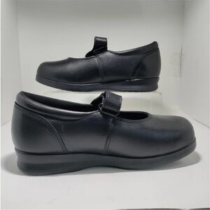 Drew Bloom II Orthopedic Mary Jane Flats Comfort Walking Shoes Leather Black 9.5